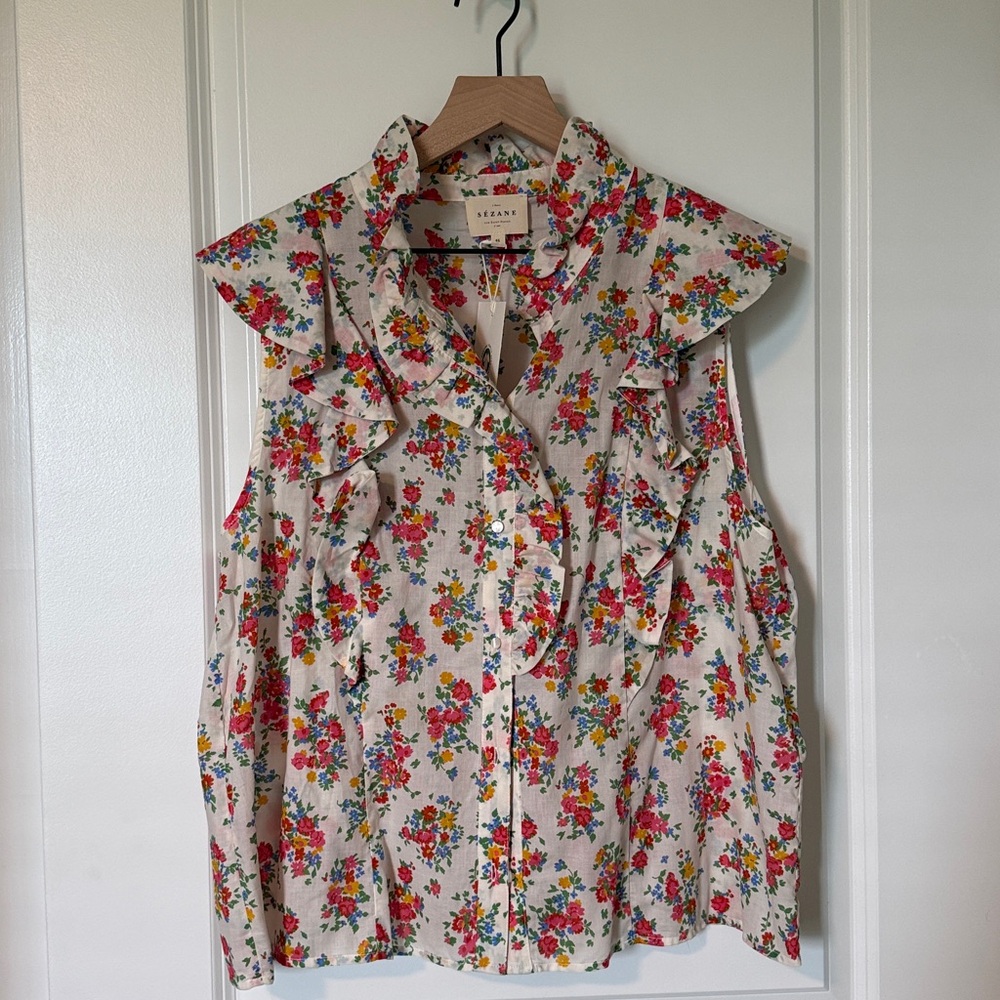 Sezane Chiara Shirt Jardin Secret - Size 14